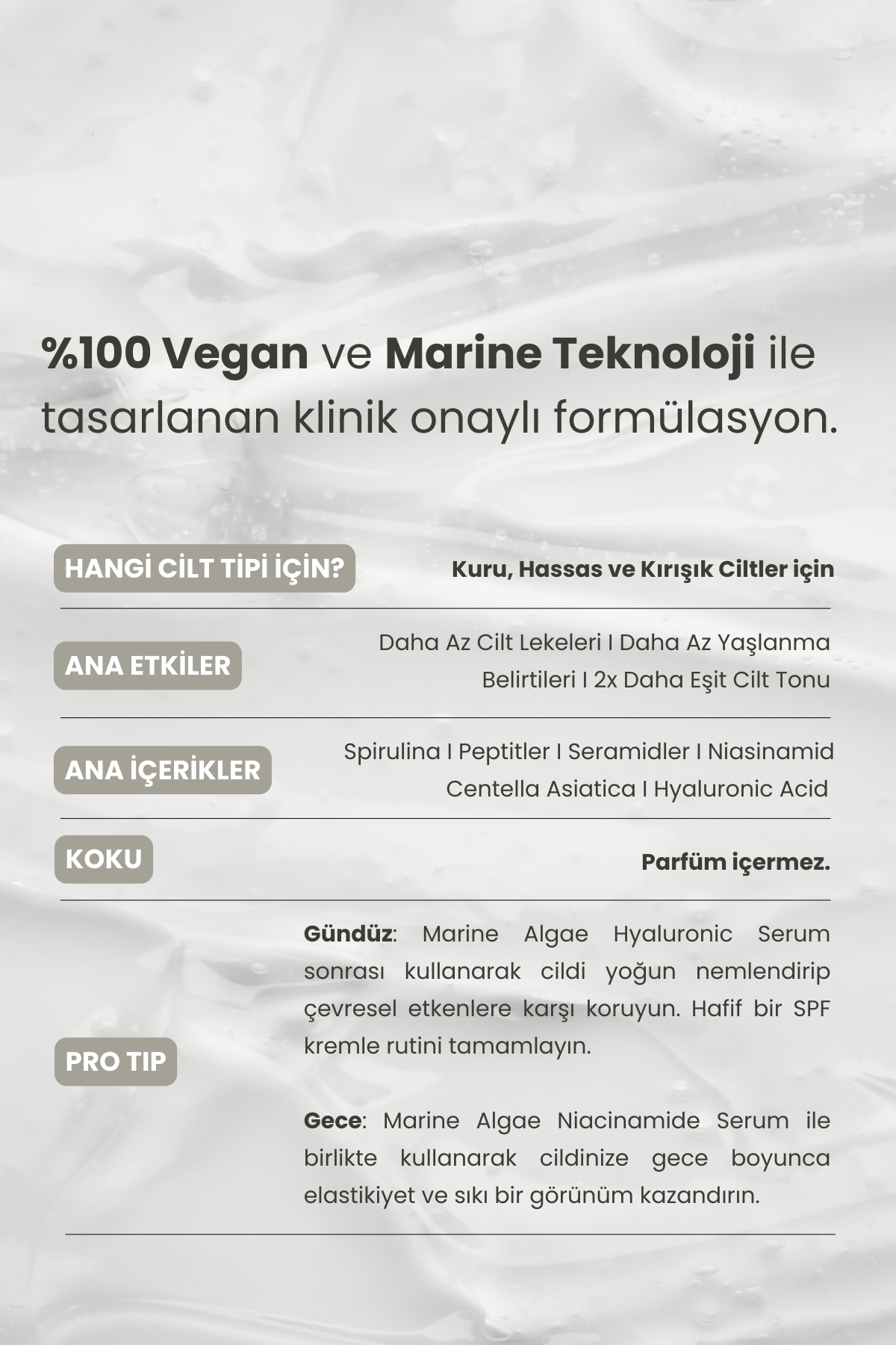 Marine Algae Peptide Onarıcı Cilt Bakım Kremi 50 ml 50 ml