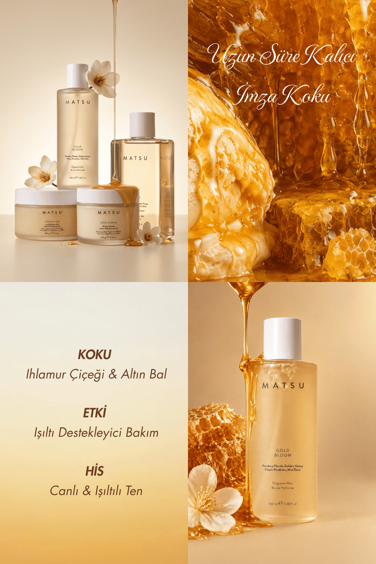 Gold Bloom Çiçeksi Vücut Misti