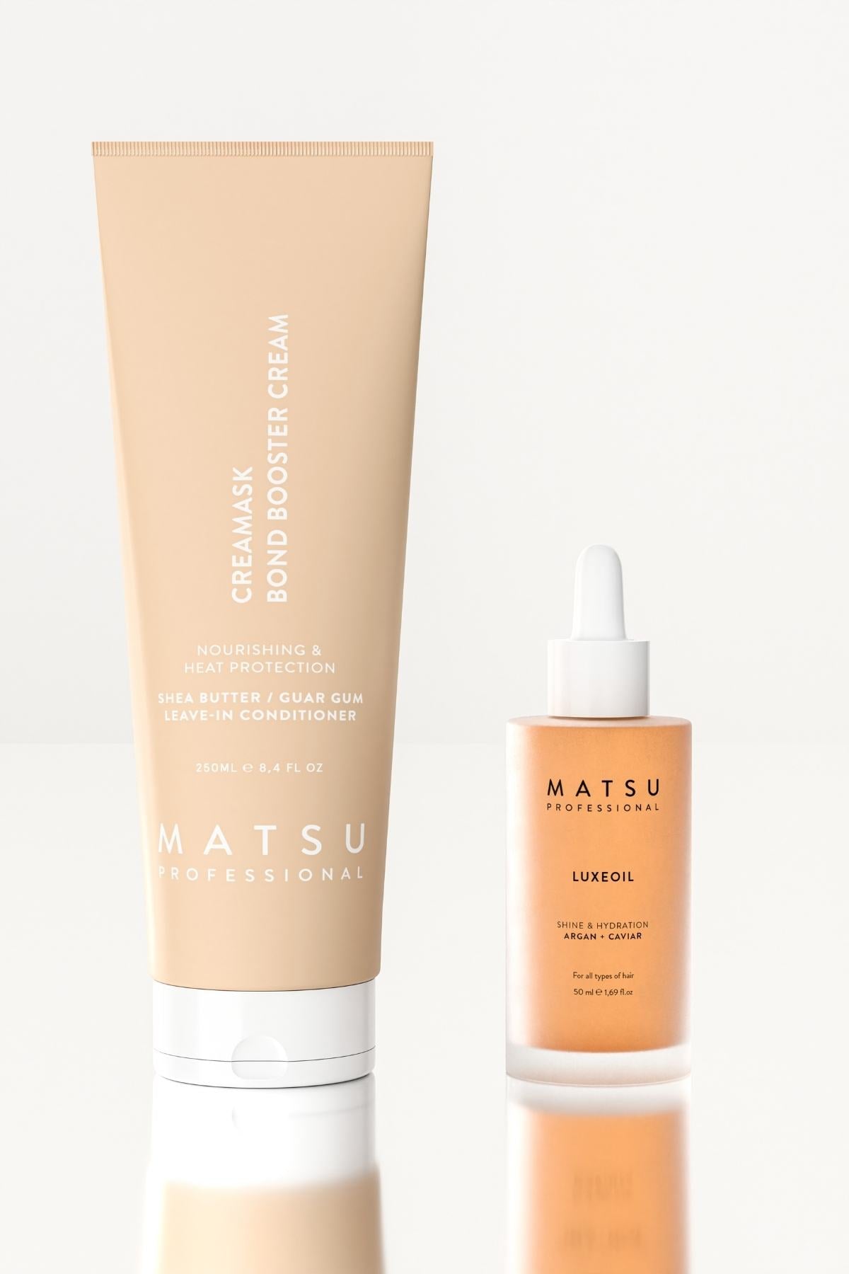 Matsu Creamask Leave-In Bond Repairing Conditioner and Luxeoil Argan Oil Dual Advantage Care Set