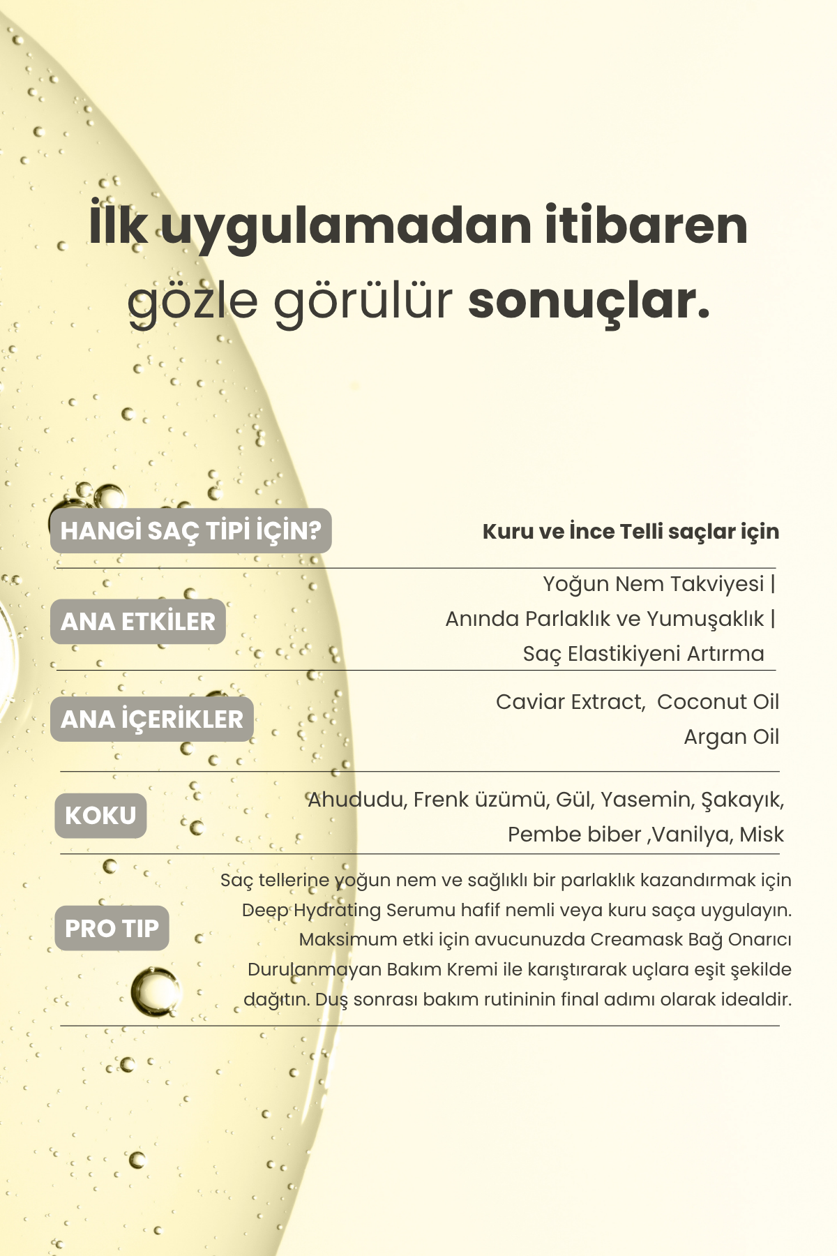 Deep Hydrating Nemlendirici Saç Bakım Serumu