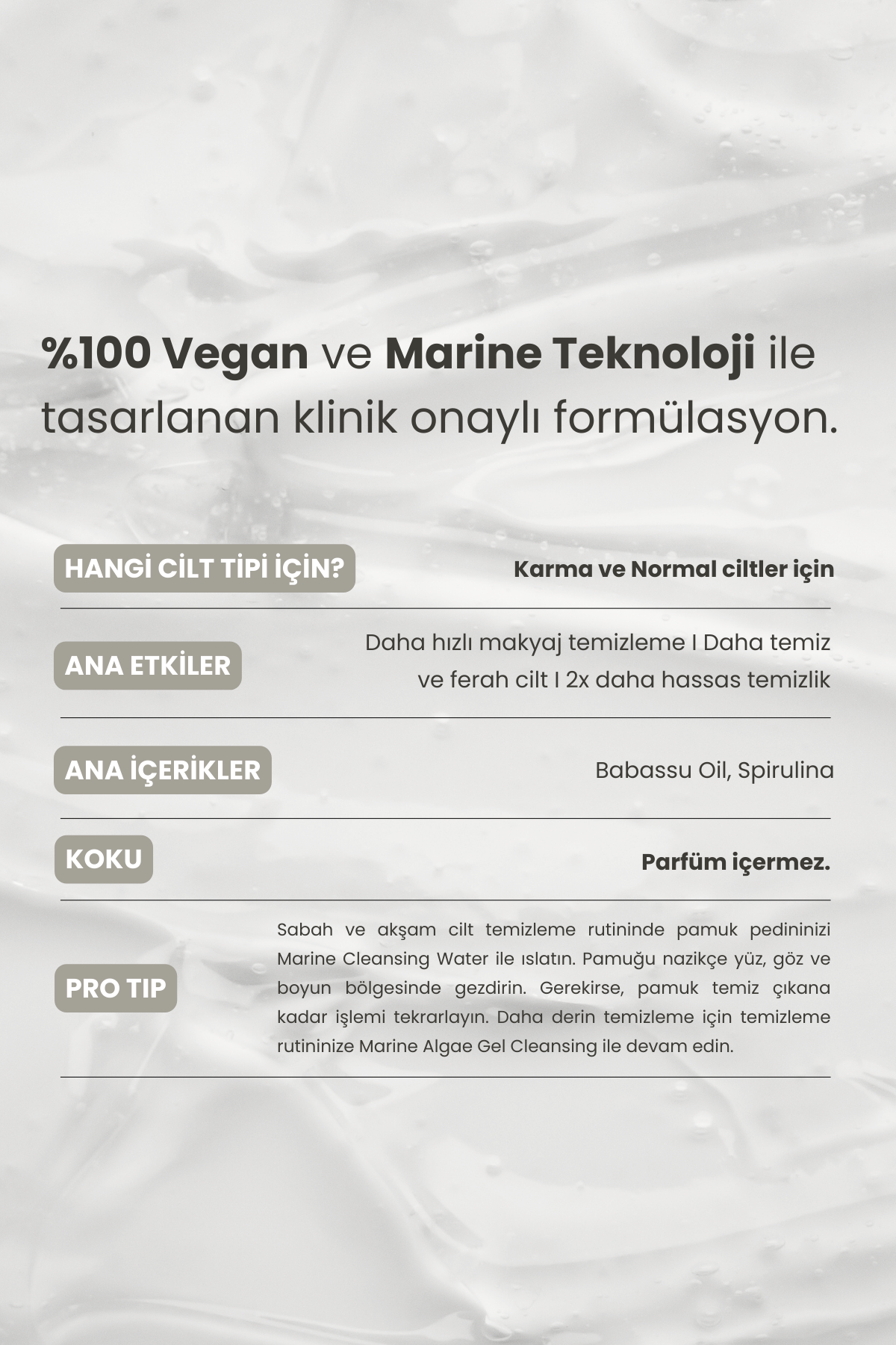 Marine Algae Arındırıcı Yüz Temizleme Suyu 250 ml