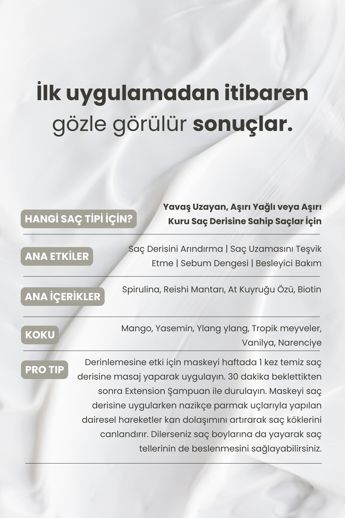 Extension At Kuyruğu & Kolajen Saç Derisi Güçlendirici Detoks Maskesi | Hızlı Uzama Etkili 350 ml