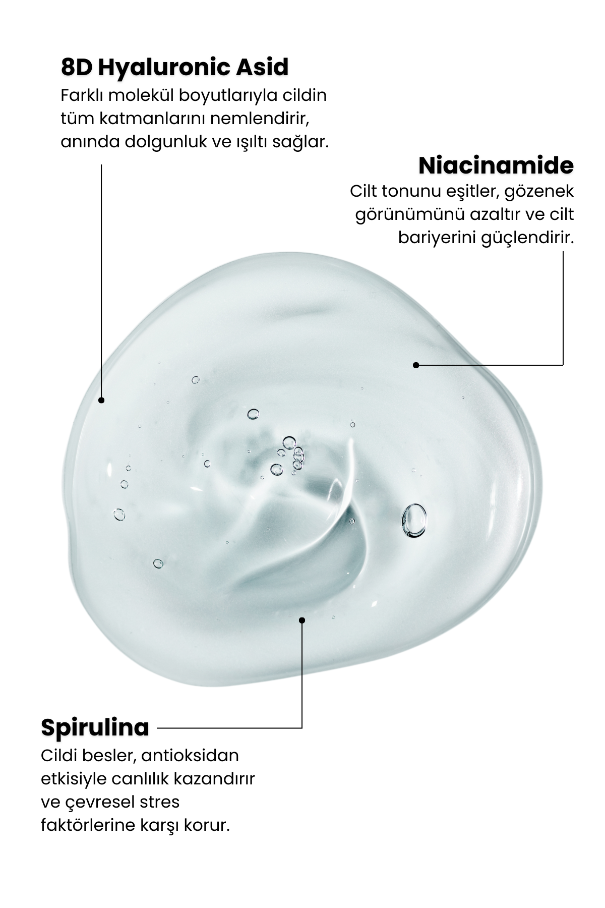 Marine Algae Hyaluronic Serum | 8D Hyalüronik Asit & Spirulina | Yoğun Nem ve Anında Dolgunluk | 30 ml