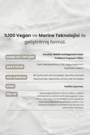 Marine Algae Hyaluronic Serum | 8D Hyalüronik Asit & Spirulina | Yoğun Nem ve Anında Dolgunluk | 30 ml