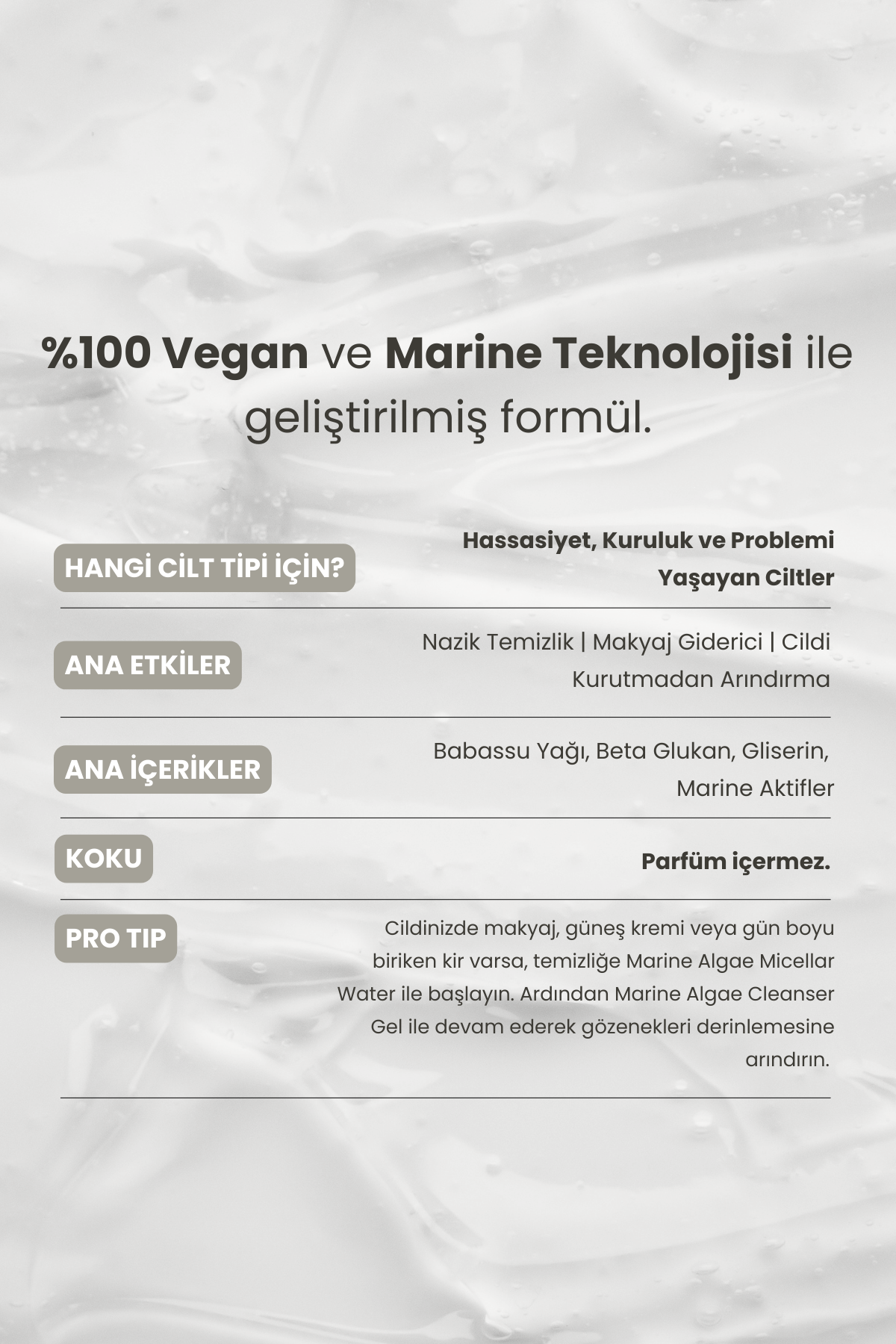 Marine Algae Micellar Water | Babassu Yağı & Beta-Glucan | Nazik Arındırma ve Bariyer Koruyucu Temizlik | 250 ml