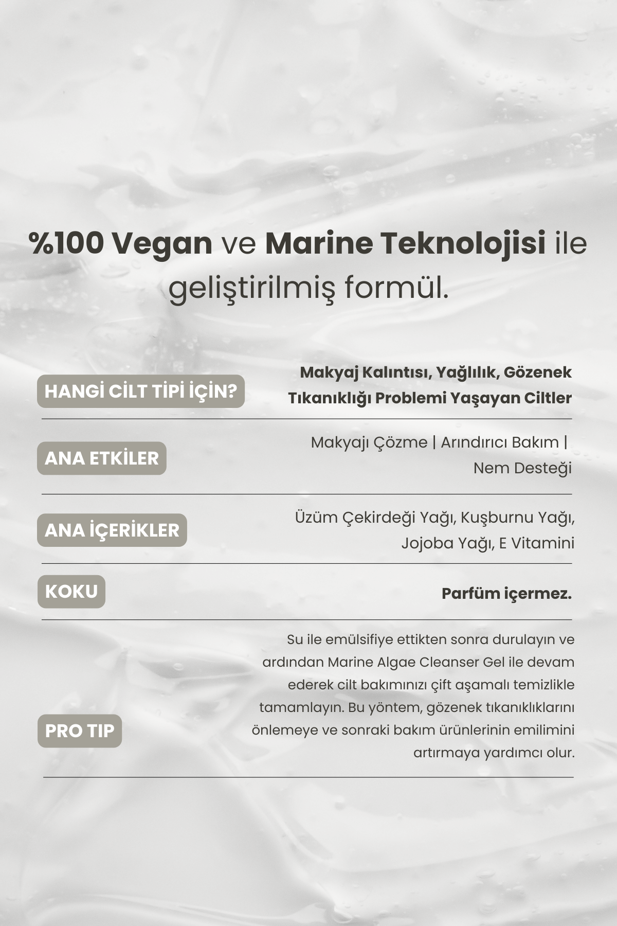 Marine Cleansing Oil | Gül & Jojoba Yağı & Vitamin E | Lüks Arındırma ve Bariyer Onarıcı Temizlik | 200 ml