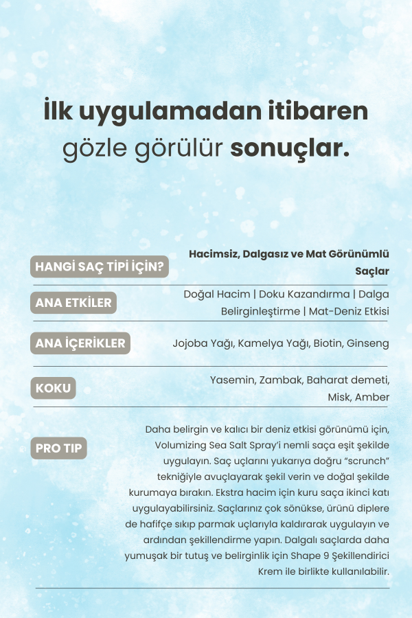 Volumizing | Deniz Tuzu Etkili Hacim Spreyi 200 ml